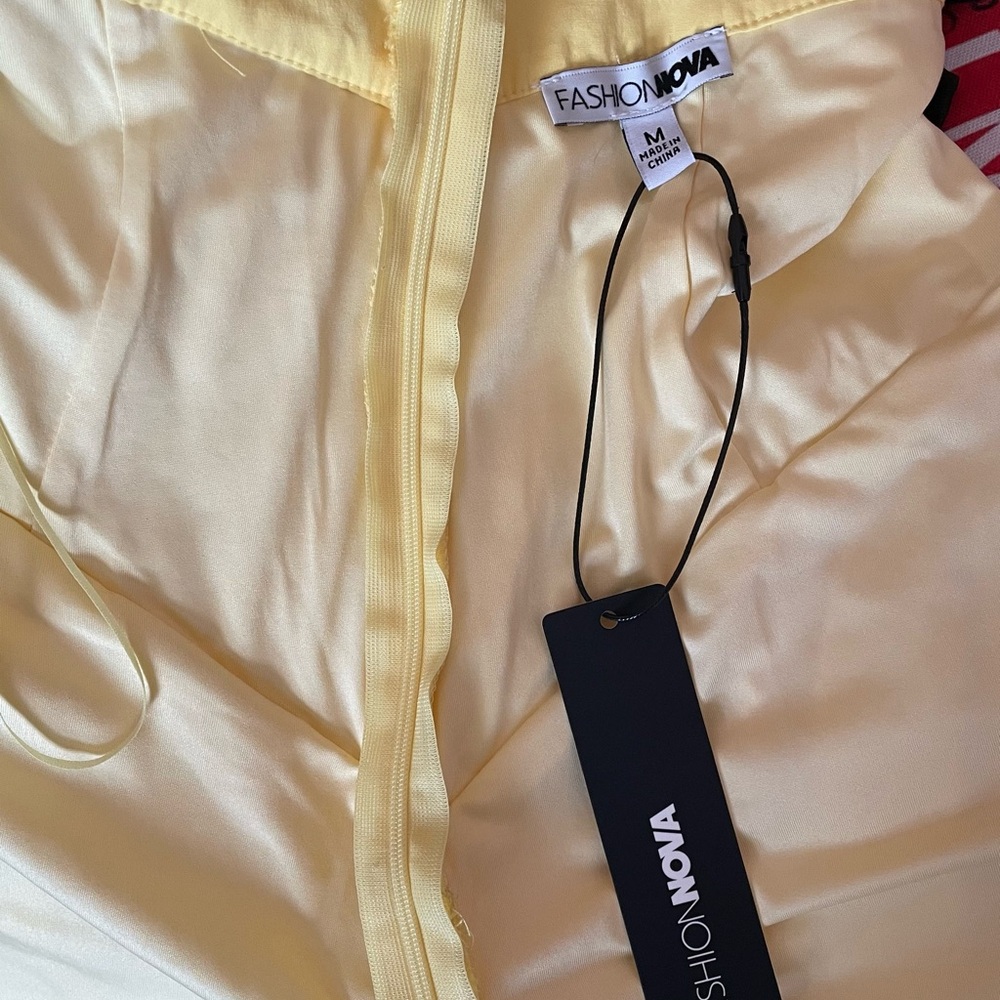 Fashion Nova Bright Yellow Strapless Fit & Flare Dress - Picture 8 of 10